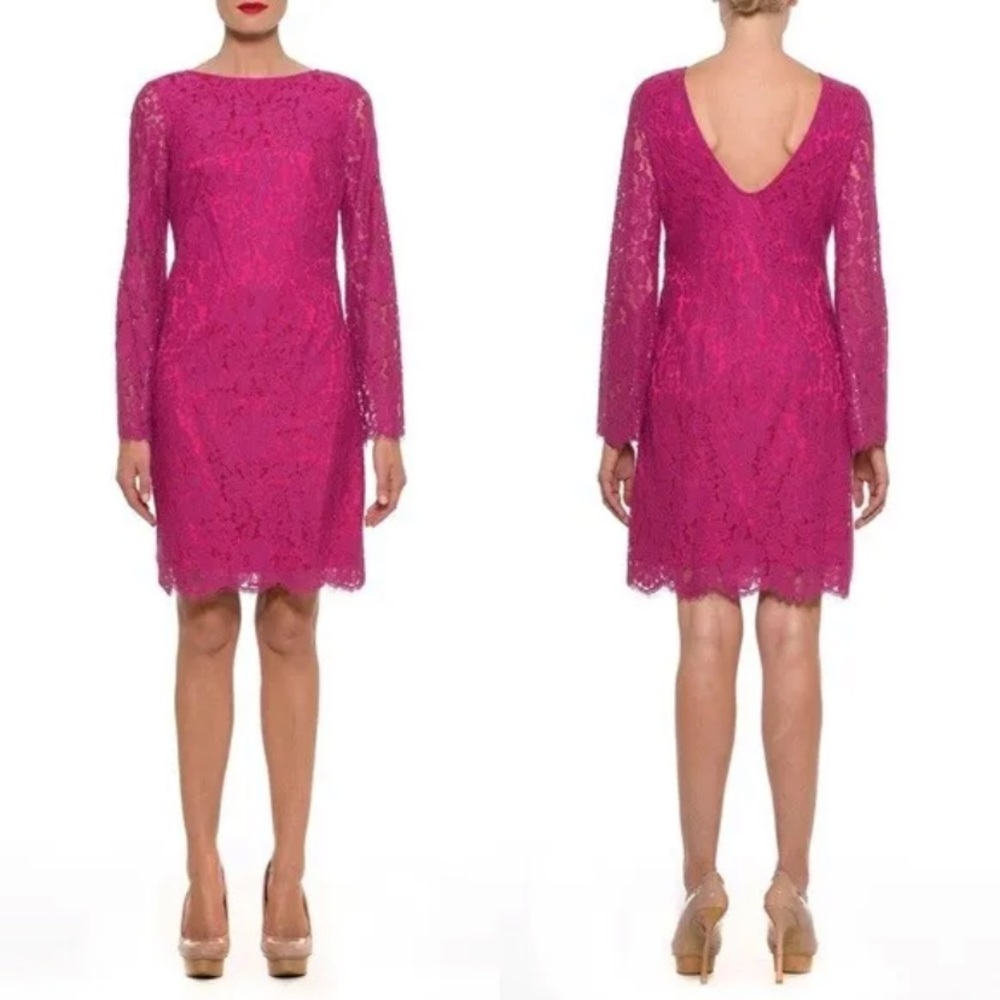 NWT Alexia Admor Fuchsia Lace Swing Cocktail Dress